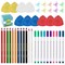 Swpeet 43Pcs Sewing Tools Kit, 10Pcs Professional Tailor's Chalk and 12Pcs Sewing Mark Pencil with 12Pcs 5 Color Disappearing Erasable Ink Fabric Marker Pen and 10Pcs Plastic Clips for Sewing Marking